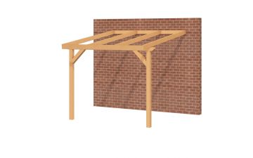 Aanbouw veranda Oblique schuin dak - 300 x 350 cm - Polycarbonaat