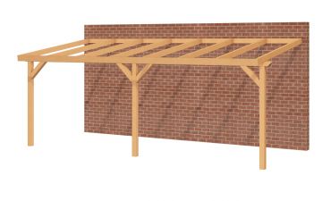 Aanbouw veranda Oblique schuin dak - 700 x 350 cm - Polycarbonaat