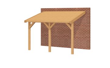 Aanbouw veranda Oblique schuin dak - 400 x 300 cm - Dakbeplanking