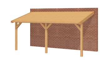 Aanbouw veranda Oblique schuin dak - 600 x 400 cm - Dakbeplanking