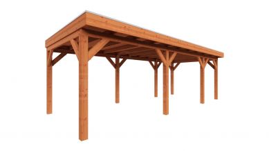 Trendhout plat dak traditioneel overkapping 780x335x260 cm geschaafd Douglashout - zaag- en bouwpakket