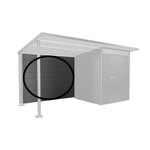 Achterwand voor zijdak donkergrijs metallic
