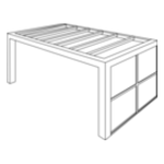 Kozijn 400x250 cm 4 vlakken excl. isoglas