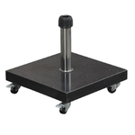 Eureka granieten parasolvoet - 40 kg - black polished - met wieltjes