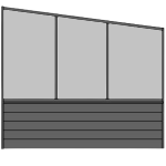 Dichte zijwand 80cm aluminium rabat, overig is polycarbonaat opaal